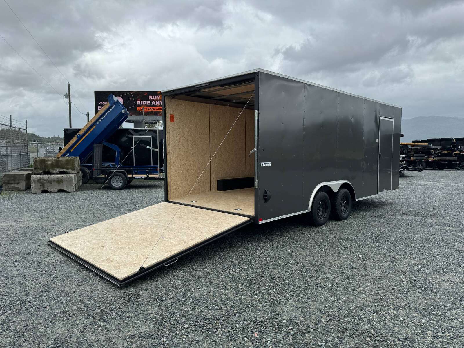 Photo of 2025 Mirage XE 8.5x20 V Nose Cargo / Enclosed Trailer Extra Height Ramp Door Charcoal Grey Car Hauler Package