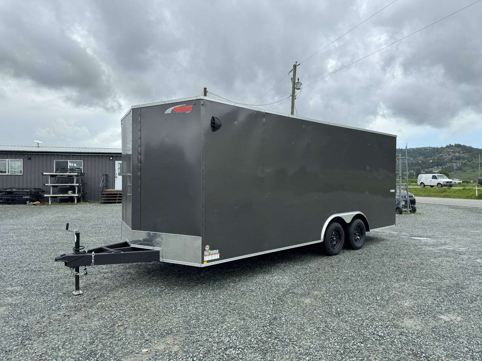 Photo of 2025 Mirage XE 8.5x20 V Nose Cargo / Enclosed Trailer Extra Height Ramp Door Charcoal Grey Car Hauler Package