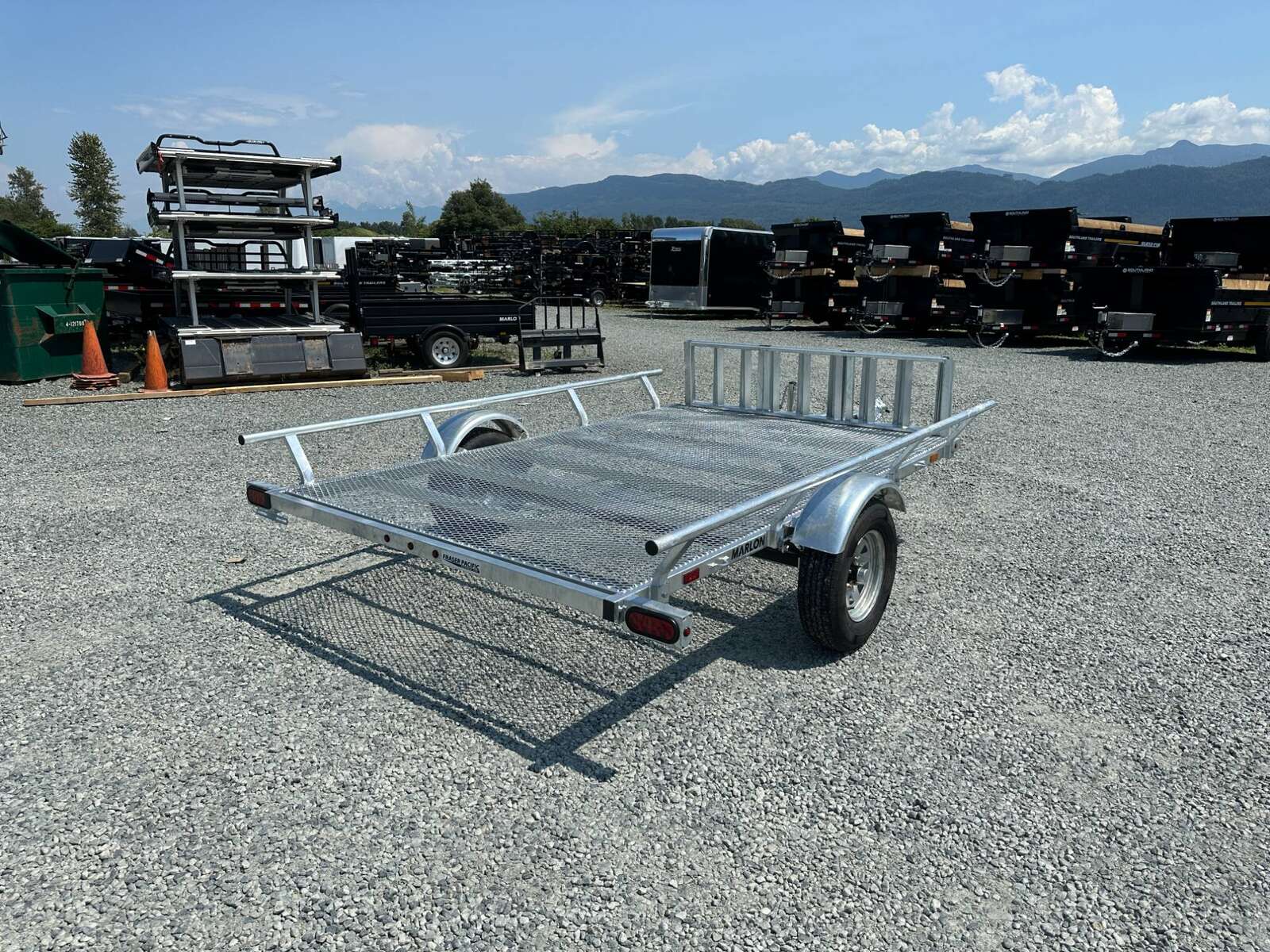 Photo of New Marlon 6x9.5 ATV SXS UTV Side Load or Rear Load Trailer w/Ramps Galvanized