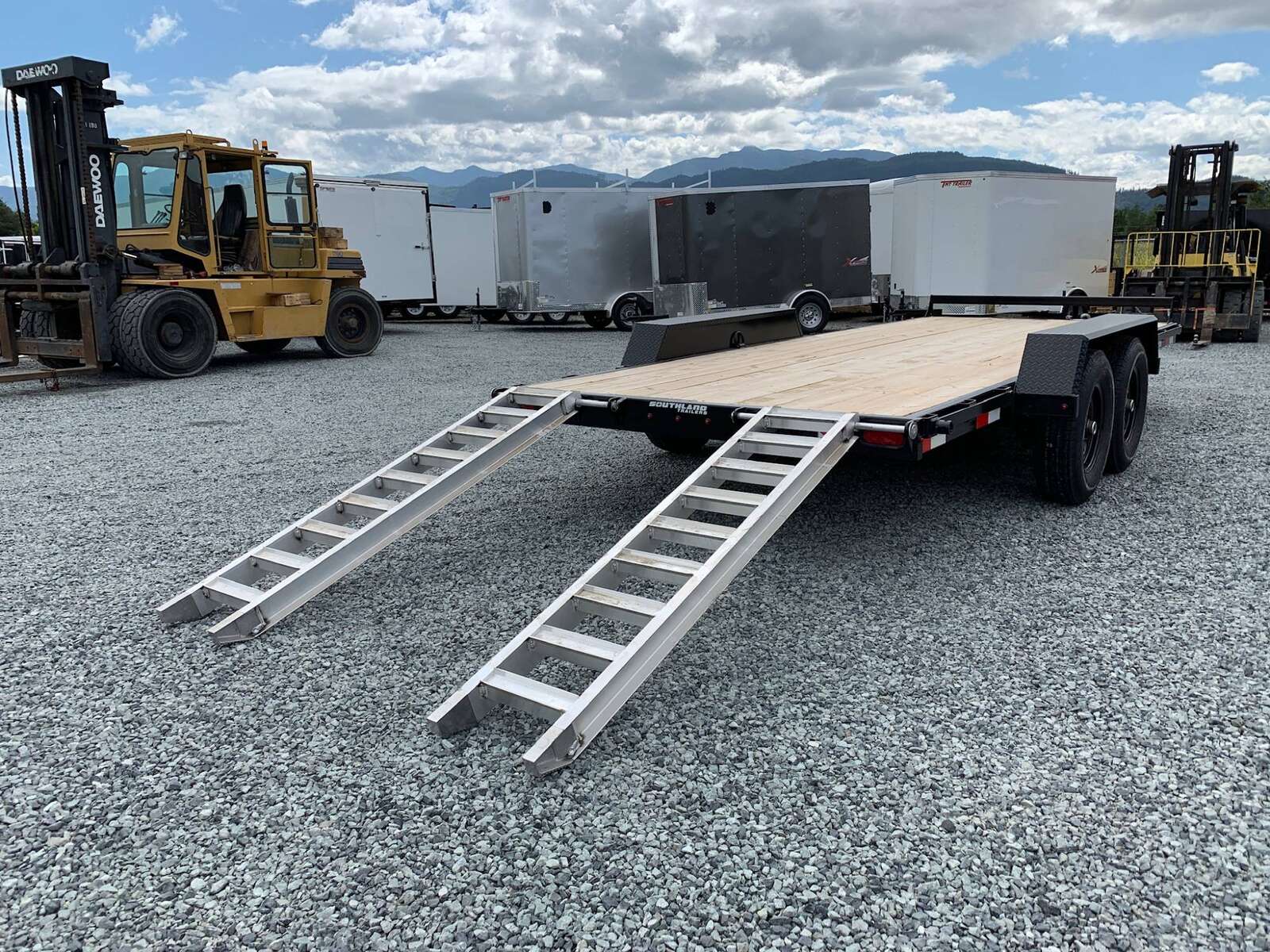 Photo of New Southland Trailers 7x18 Equipment Trailer w/ Slide out ramps 15400lb GVW