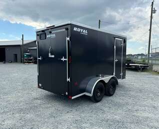 Thumbnail Photo of 2025 Royal Cargo 6x12 V Nose Cargo / Enclosed Trailer Ramp Door Black Tandem Axle 7700lb GVW