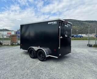 Thumbnail Photo of 2025 Royal Cargo 6x12 V Nose Cargo / Enclosed Trailer Ramp Door Black Tandem Axle 7700lb GVW