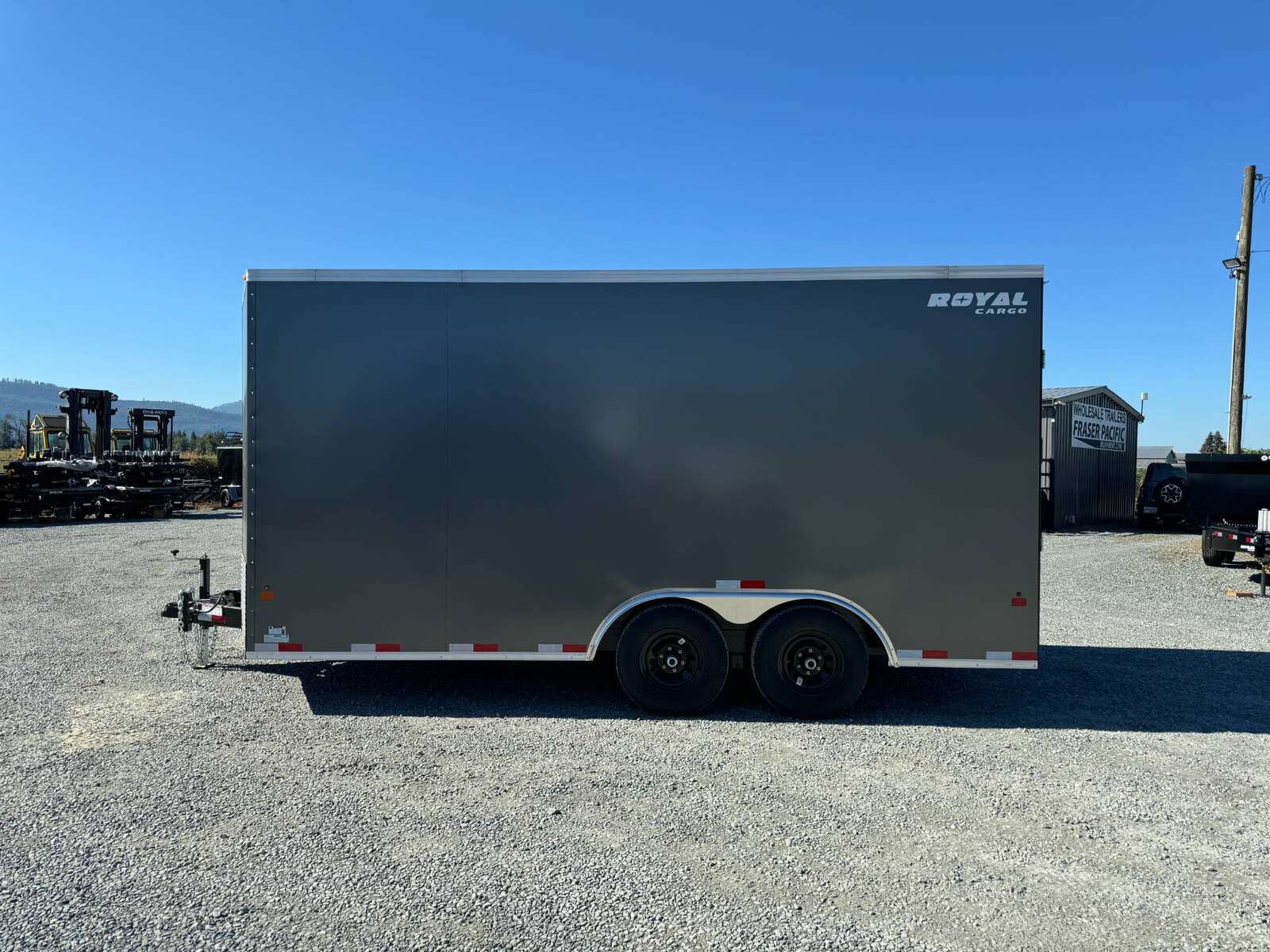 Photo of 2026 Royal Cargo 8.5X16 V NOSE Cargo / Enclosed Trailer Charcoal Grey RAMP DOOR EXTRA HEIGHT 11,400LB GVW
