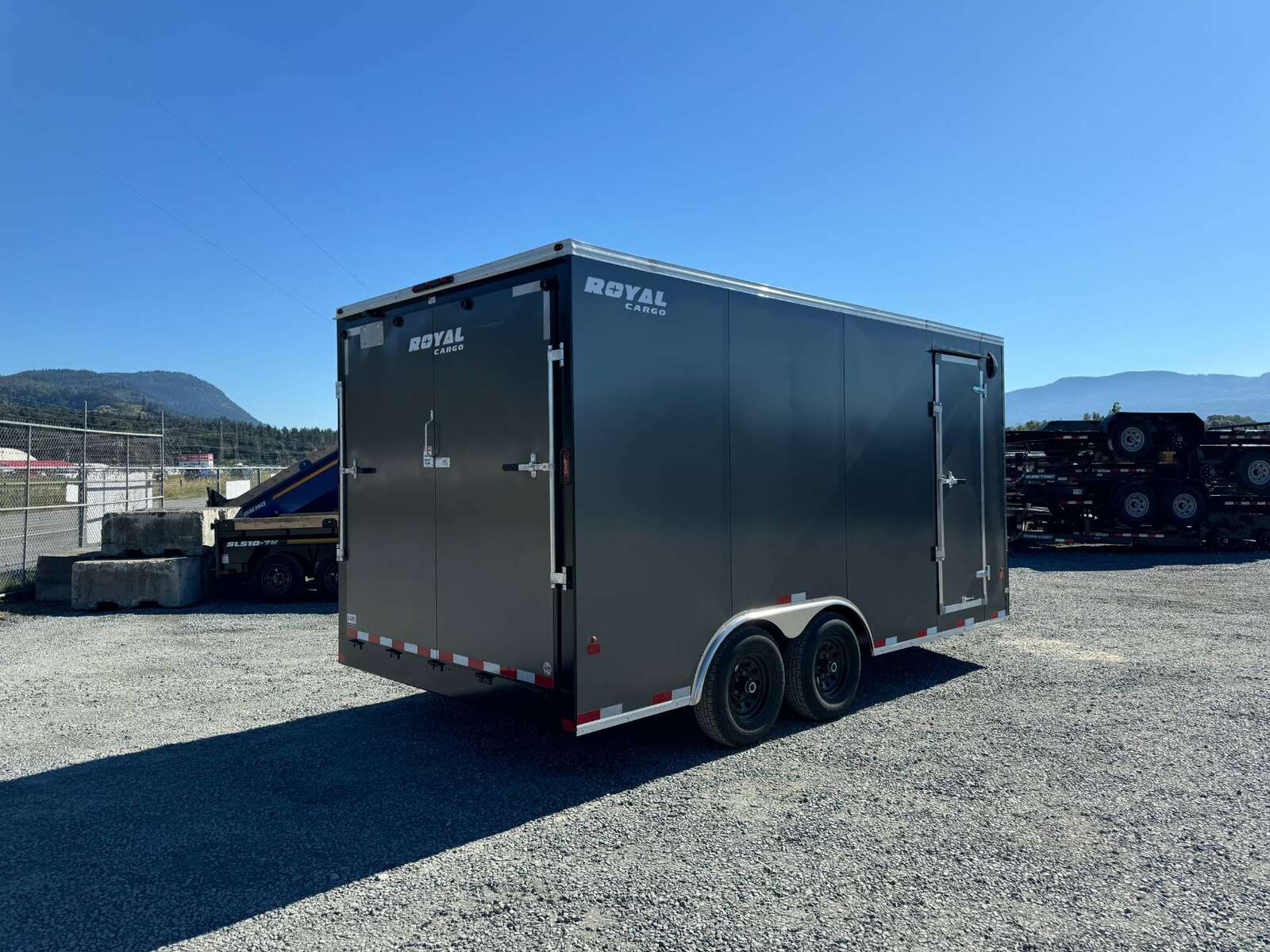 Photo of 2026 Royal Cargo 8.5X16 V NOSE Cargo / Enclosed Trailer Charcoal Grey RAMP DOOR EXTRA HEIGHT 11,400LB GVW