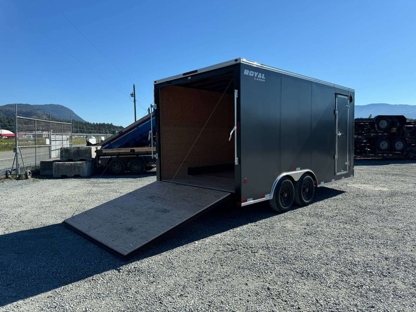 Photo of 2026 Royal Cargo 8.5X16 V NOSE Cargo / Enclosed Trailer Charcoal Grey RAMP DOOR EXTRA HEIGHT 11,400LB GVW