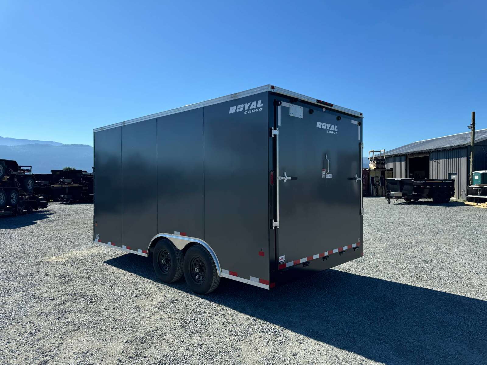 Photo of 2026 Royal Cargo 8.5X16 V NOSE Cargo / Enclosed Trailer Charcoal Grey RAMP DOOR EXTRA HEIGHT 11,400LB GVW