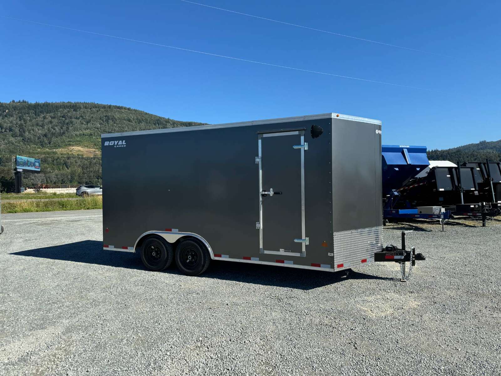 Photo of 2026 Royal Cargo 8.5X16 V NOSE Cargo / Enclosed Trailer Charcoal Grey RAMP DOOR EXTRA HEIGHT 11,400LB GVW