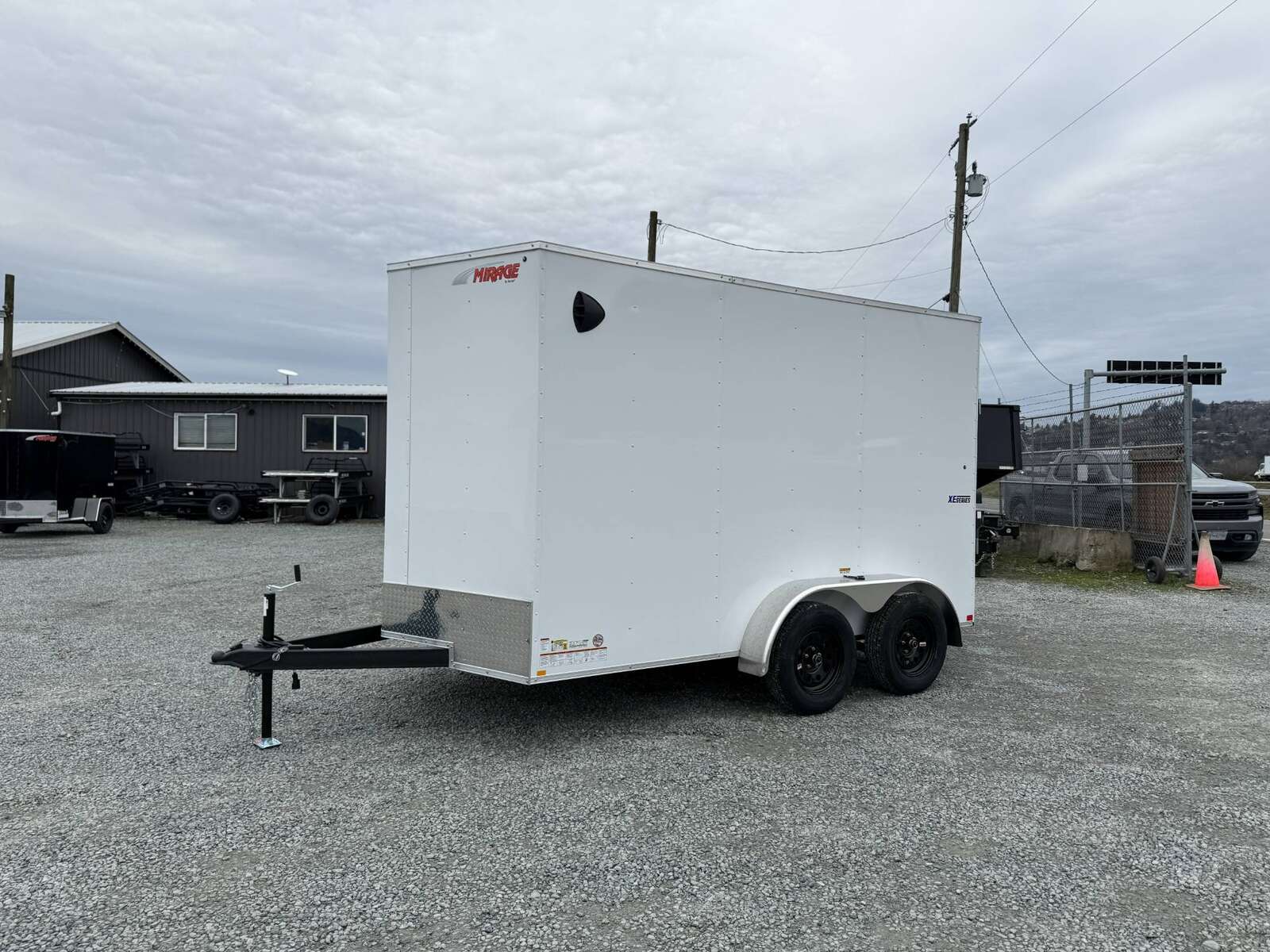 Photo of 2025 Mirage XE 7X12 V-Nose Ramp Door Cargo / Enclosed Trailer Extra Height White 7000lb GVW