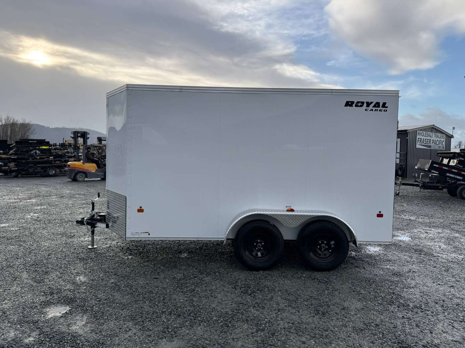 Photo of 2025 Royal Cargo 6x12 V Nose Cargo / Enclosed Trailer Ramp Door White Tandem Axle 7700lb GVW