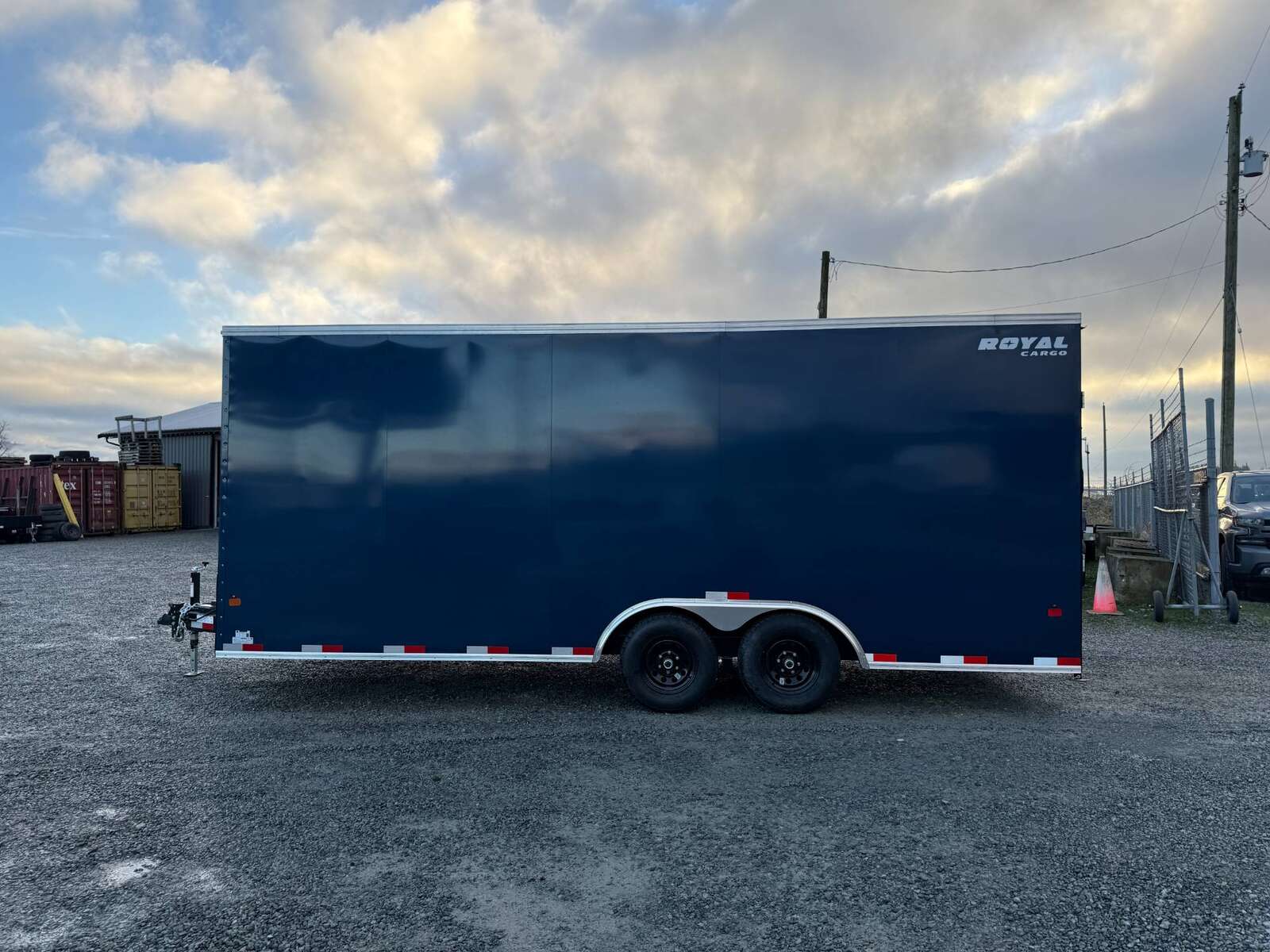 Photo of 2025 Royal Cargo 8.5x20 +V Nose 11,700lb Cargo / Enclosed Trailer Car Hauler Extra Height Ramp Door Blue