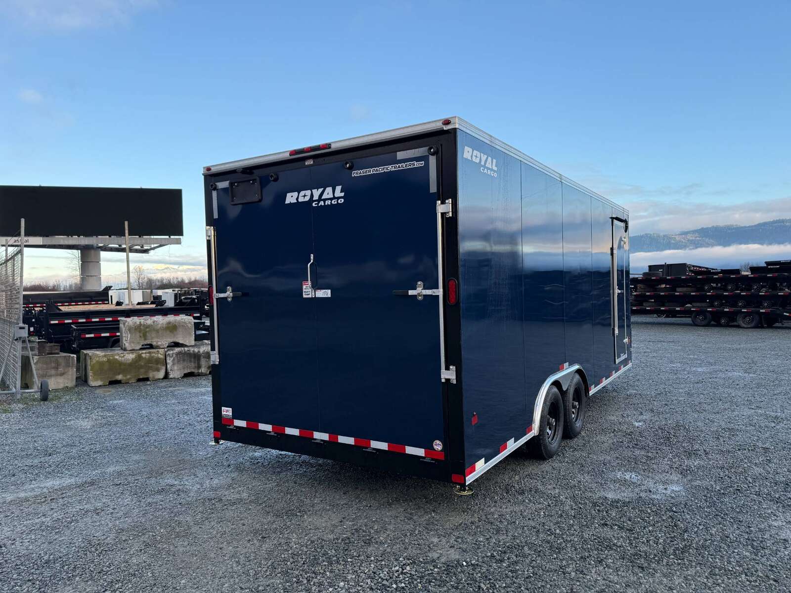 Photo of 2025 Royal Cargo 8.5x20 +V Nose 11,700lb Cargo / Enclosed Trailer Car Hauler Extra Height Ramp Door Blue