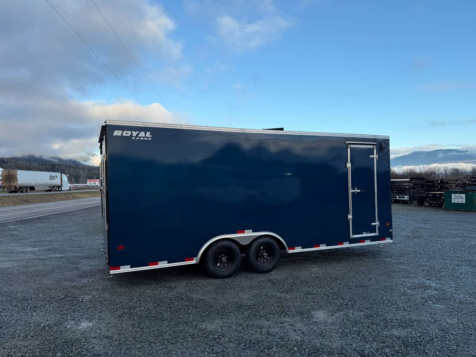 Photo of 2025 Royal Cargo 8.5x20 +V Nose 11,700lb Cargo / Enclosed Trailer Car Hauler Extra Height Ramp Door Blue