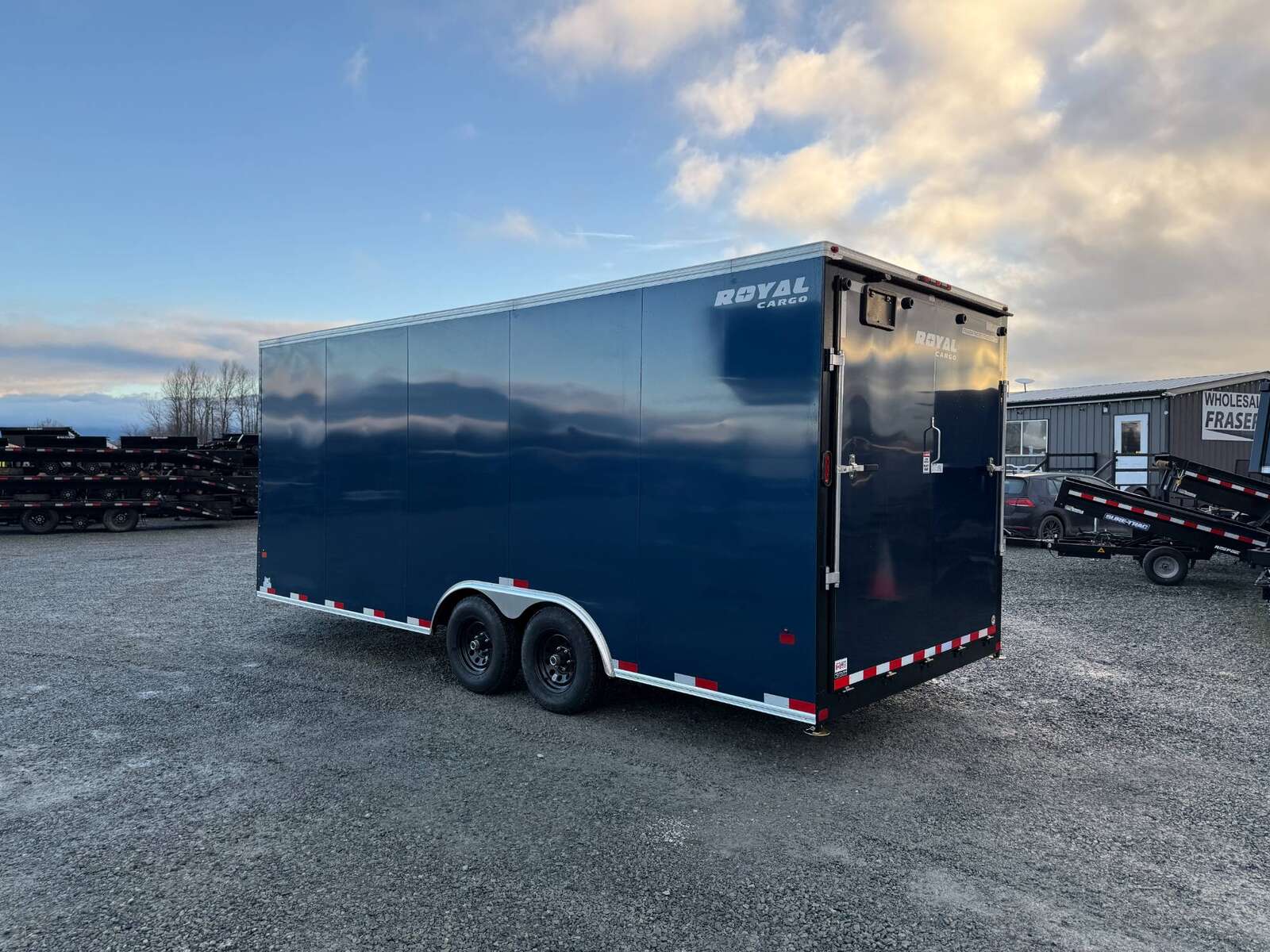 Photo of 2025 Royal Cargo 8.5x20 +V Nose 11,700lb Cargo / Enclosed Trailer Car Hauler Extra Height Ramp Door Blue