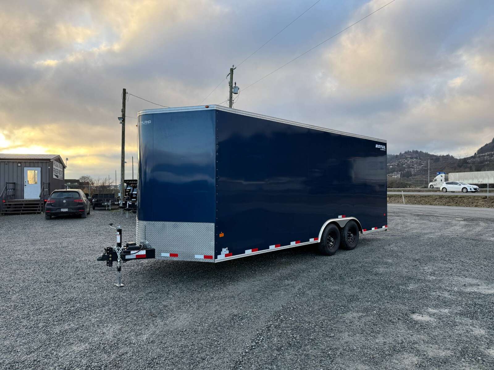 Photo of 2025 Royal Cargo 8.5x20 +V Nose 11,700lb Cargo / Enclosed Trailer Car Hauler Extra Height Ramp Door Blue