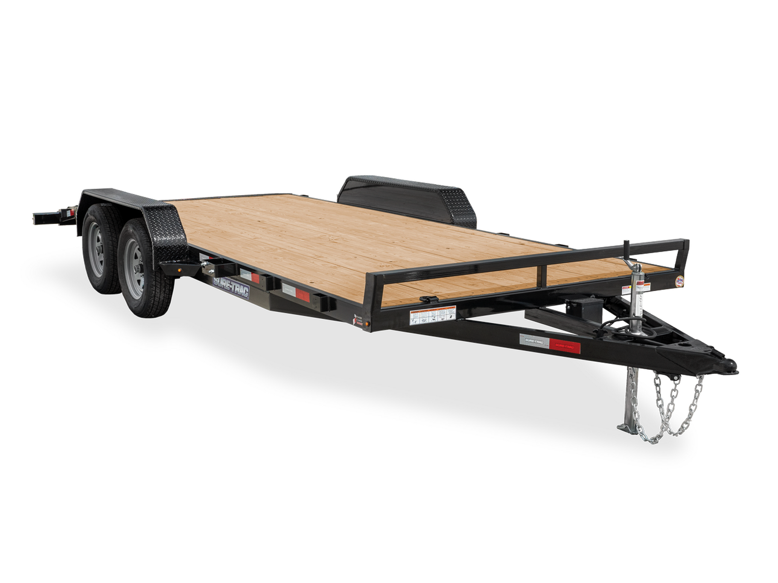 Photo of 2025 Suretrac 7x18 Car Hauler Flat Deck Trailer W/ Dovetail & Slide In Ramps 7000lb GVW