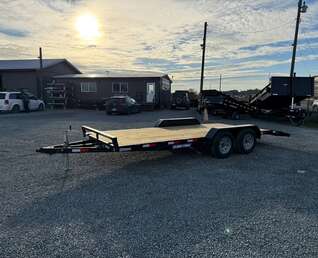 Thumbnail Photo of 2025 Suretrac 7x18 Car Hauler Flat Deck Trailer W/ Dovetail & Slide In Ramps 7000lb GVW