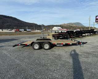 Thumbnail Photo of 2025 Suretrac 7x18 Car Hauler Flat Deck Trailer W/ Dovetail & Slide In Ramps 7000lb GVW