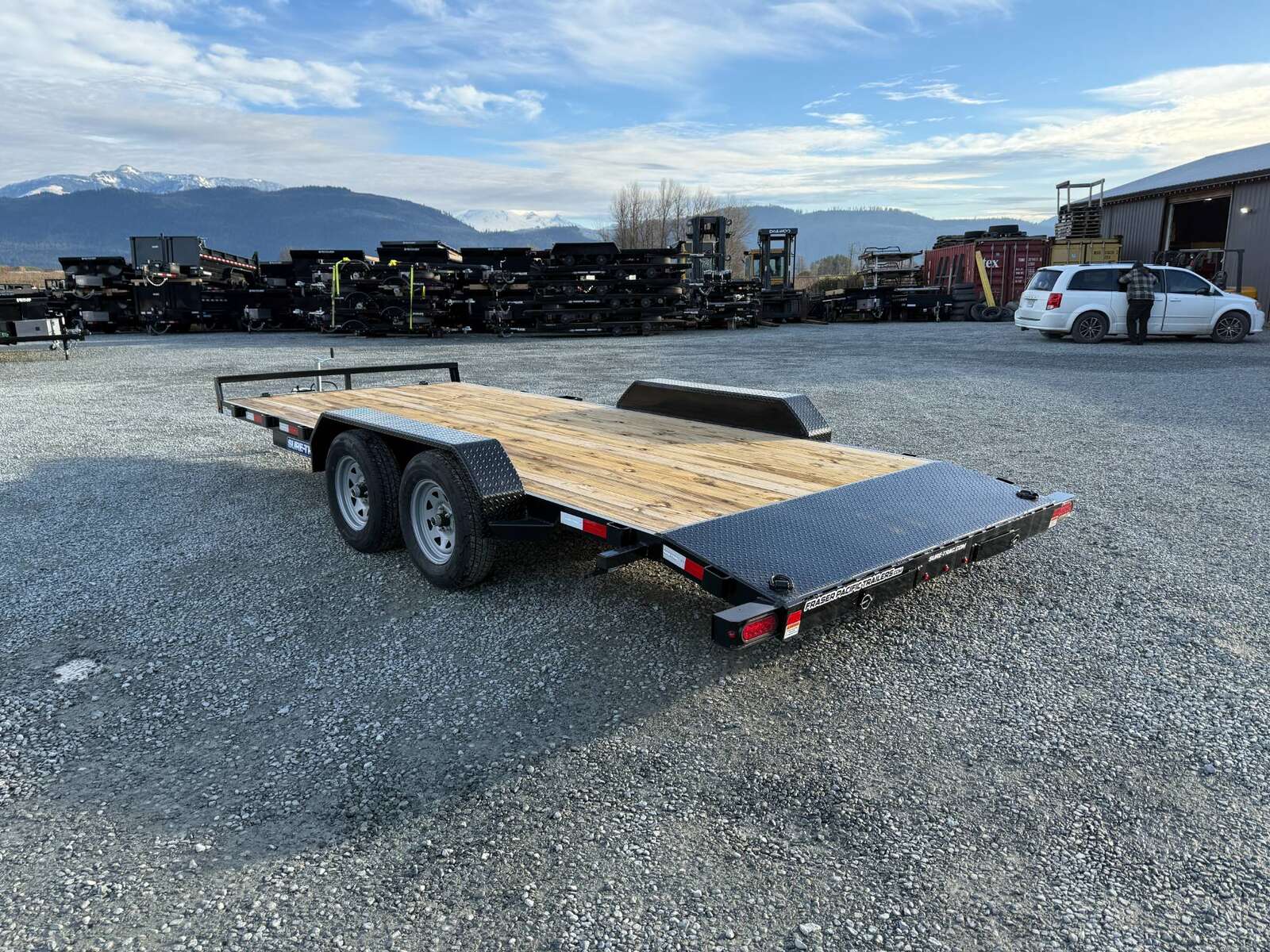 Photo of 2025 Suretrac 7x18 Car Hauler Flat Deck Trailer W/ Dovetail & Slide In Ramps 7000lb GVW