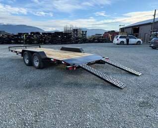 Thumbnail Photo of 2025 Suretrac 7x18 Car Hauler Flat Deck Trailer W/ Dovetail & Slide In Ramps 7000lb GVW