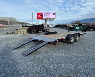 Thumbnail Photo of 2025 Suretrac 7x18 Car Hauler Flat Deck Trailer W/ Dovetail & Slide In Ramps 7000lb GVW