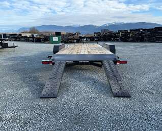 Thumbnail Photo of 2025 Suretrac 7x18 Car Hauler Flat Deck Trailer W/ Dovetail & Slide In Ramps 7000lb GVW