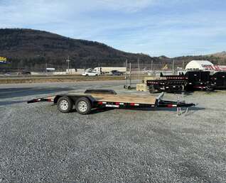 Thumbnail Photo of 2025 Suretrac 7x18 Car Hauler Flat Deck Trailer W/ Dovetail & Slide In Ramps 7000lb GVW