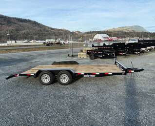 Thumbnail Photo of 2025 Suretrac 7x18 Car Hauler Flat Deck Trailer W/ Dovetail & Slide In Ramps 7000lb GVW