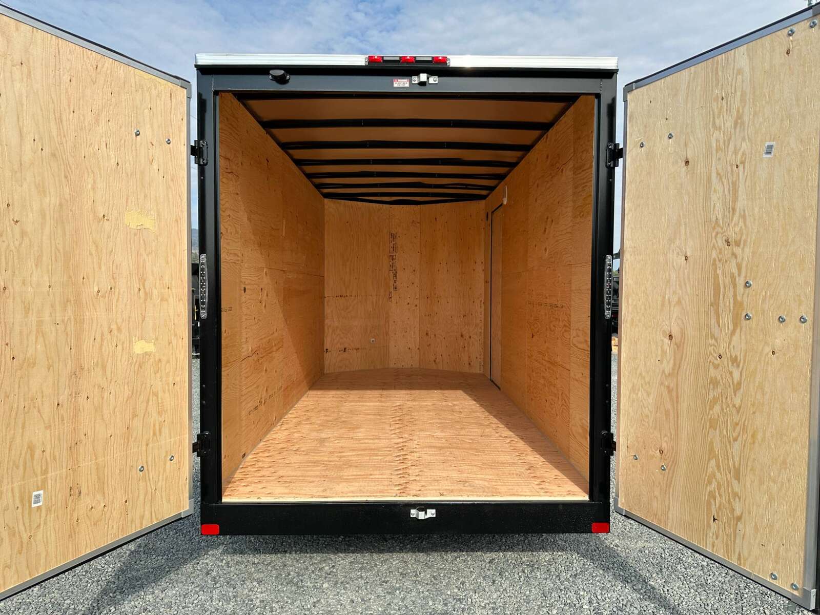 Photo of 2025 Royal Cargo 7X14 V Nose 7700LB GVW BARN DOORS Black Enclosed Cargo Trailer Extra Tall