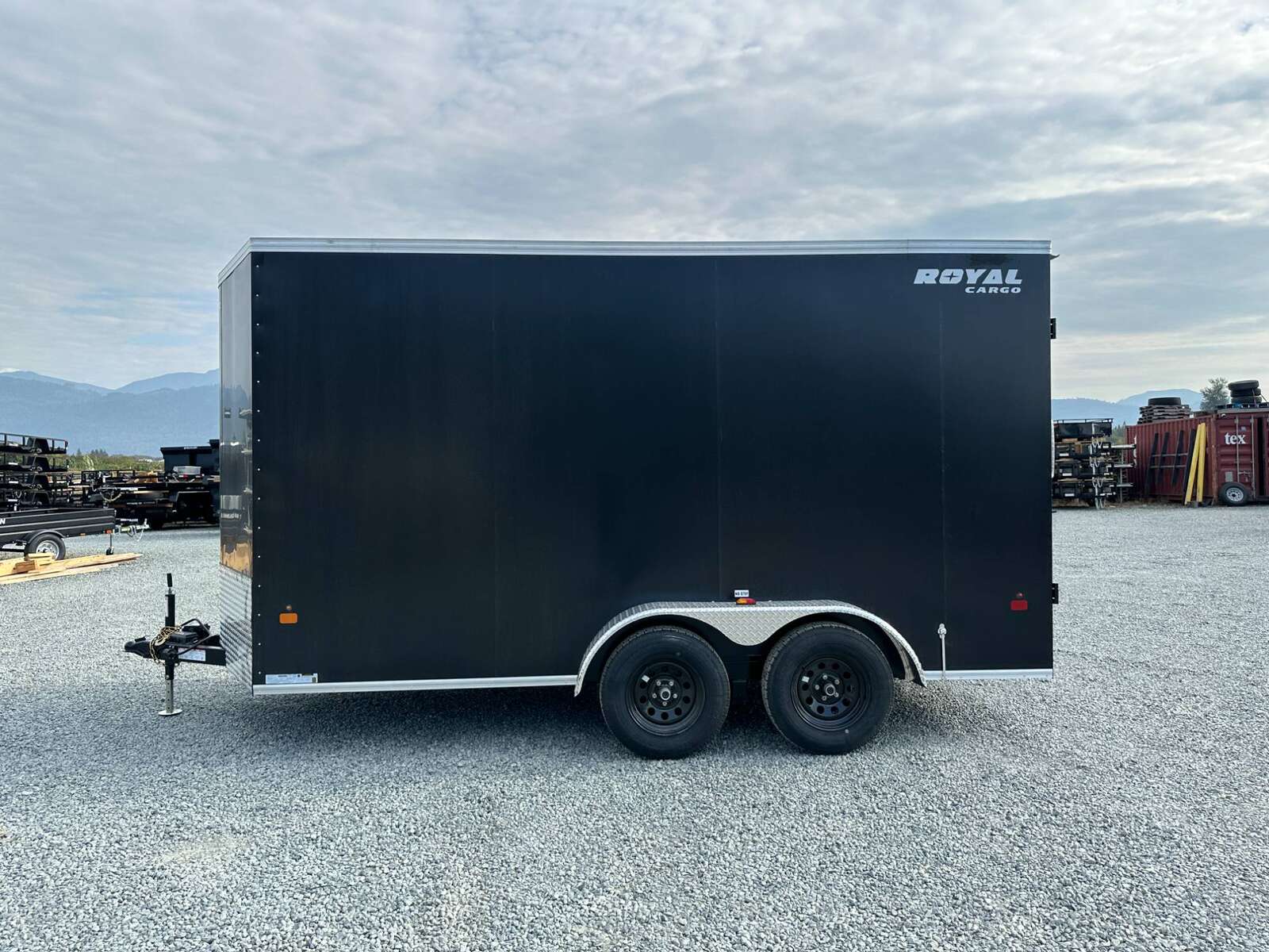 Photo of 2025 Royal Cargo 7X14 V Nose 7700LB GVW BARN DOORS Black Enclosed Cargo Trailer Extra Tall