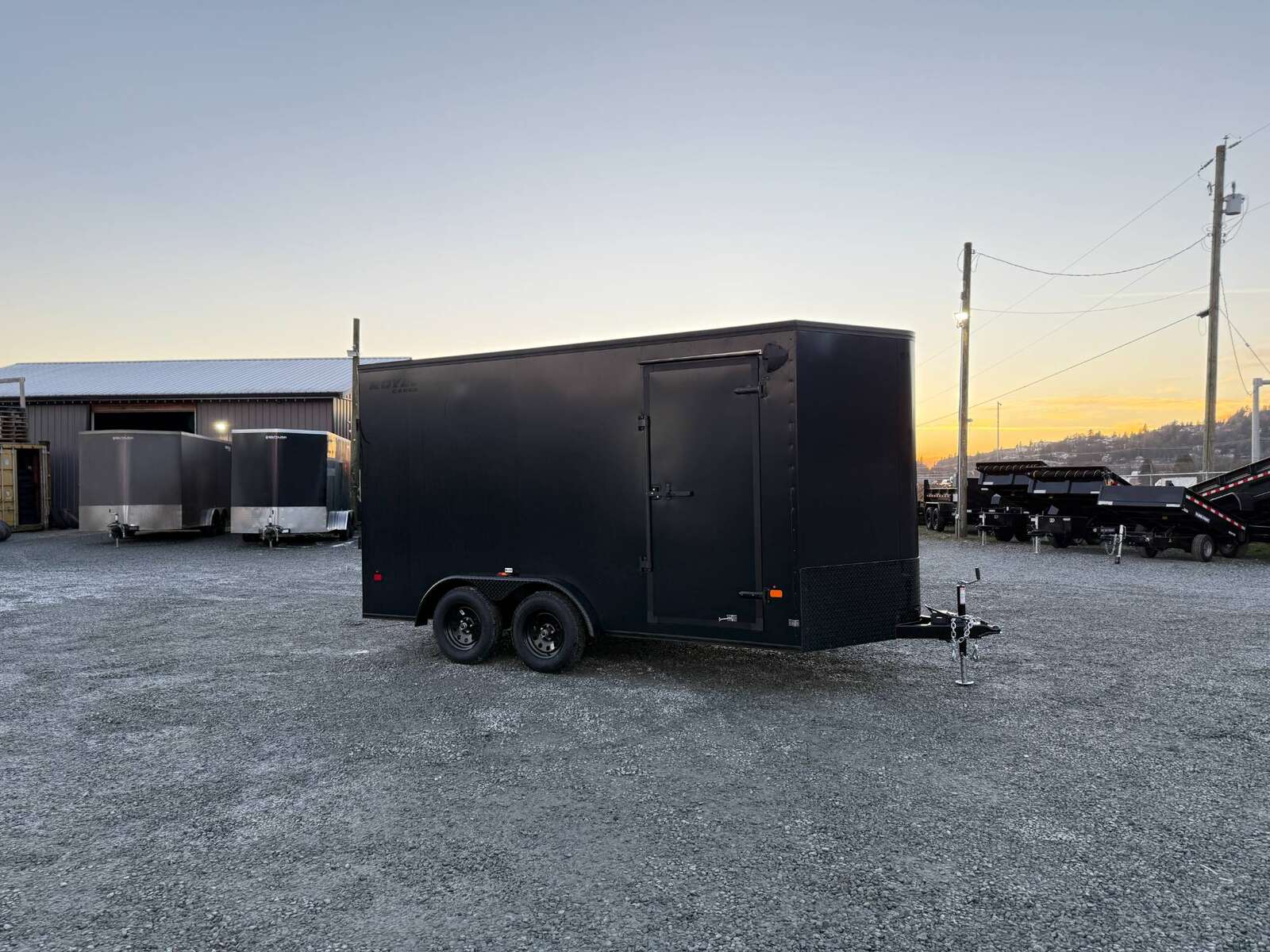 Photo of 2025 Royal Cargo 7.5x14 BLACKOUT Pkg Enclosed Cargo Trailer w/ Ramp Door Extra Height 7700lb GVW