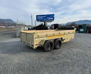 Thumbnail Photo of 2025 Southland 7x14 Dump Trailer 15,400lbs GVW with Tarp And Ramps SANDSTONE (SL714-14K)