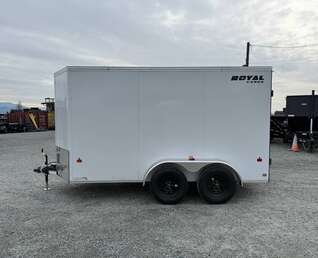 Thumbnail Photo of 2025 Royal Cargo 6x12 Enclosed Trailer Tandem Axle Rear Barn Doors White 7700lbs GVW