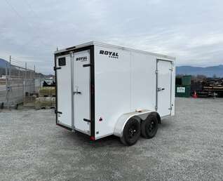 Thumbnail Photo of 2025 Royal Cargo 6x12 Enclosed Trailer Tandem Axle Rear Barn Doors White 7700lbs GVW