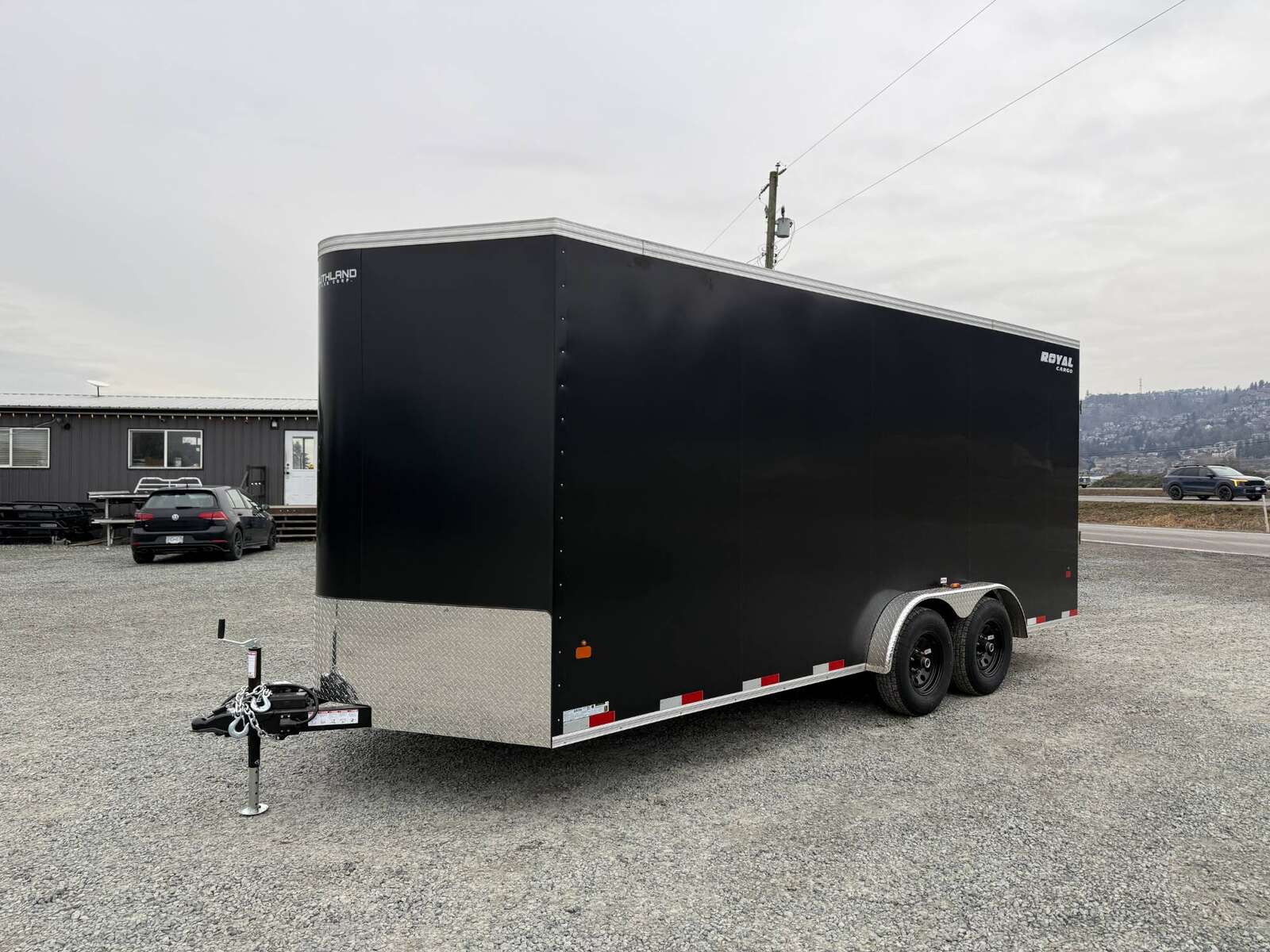 Photo of 2025 Royal 7.5x18 Cargo Enclosed Trailer Heavy Duty 11400lb GVW w/ Ramp Door Black