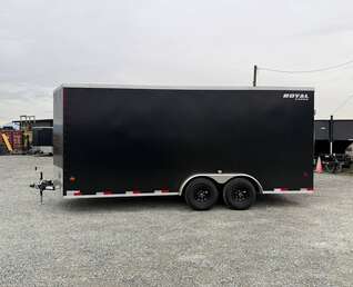 Thumbnail Photo of 2025 Royal 7.5x18 Cargo Enclosed Trailer Heavy Duty 11400lb GVW w/ Ramp Door Black