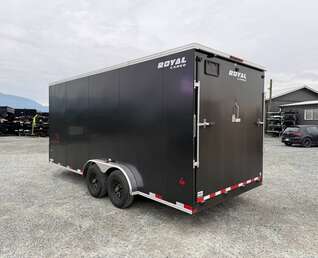 Thumbnail Photo of 2025 Royal 7.5x18 Cargo Enclosed Trailer Heavy Duty 11400lb GVW w/ Ramp Door Black