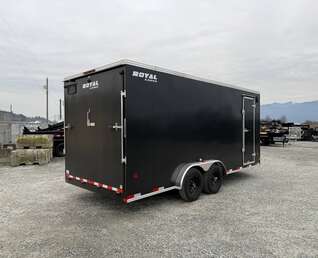 Thumbnail Photo of 2025 Royal 7.5x18 Cargo Enclosed Trailer Heavy Duty 11400lb GVW w/ Ramp Door Black