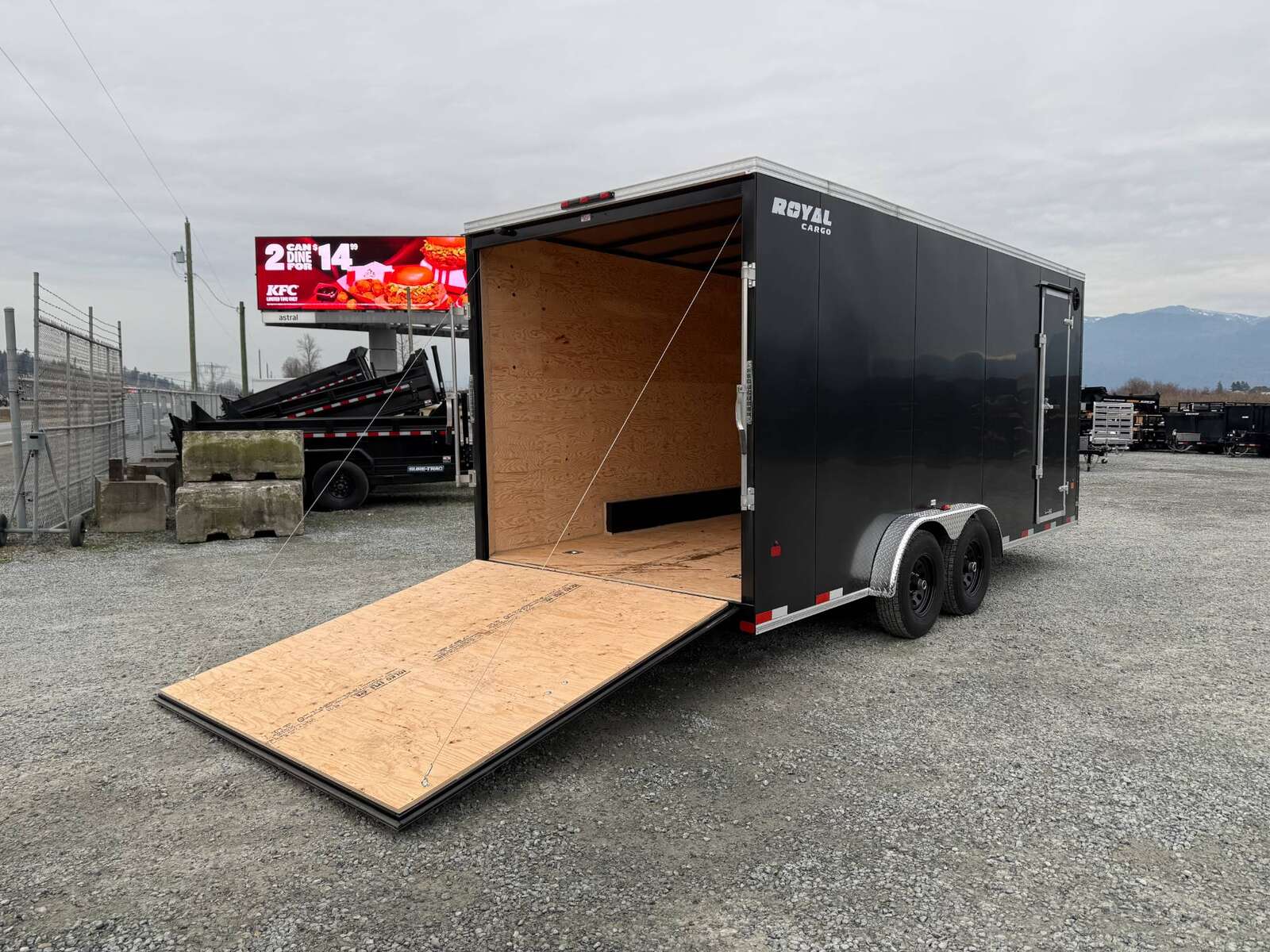 Photo of 2025 Royal 7.5x18 Cargo Enclosed Trailer Heavy Duty 11400lb GVW w/ Ramp Door Black