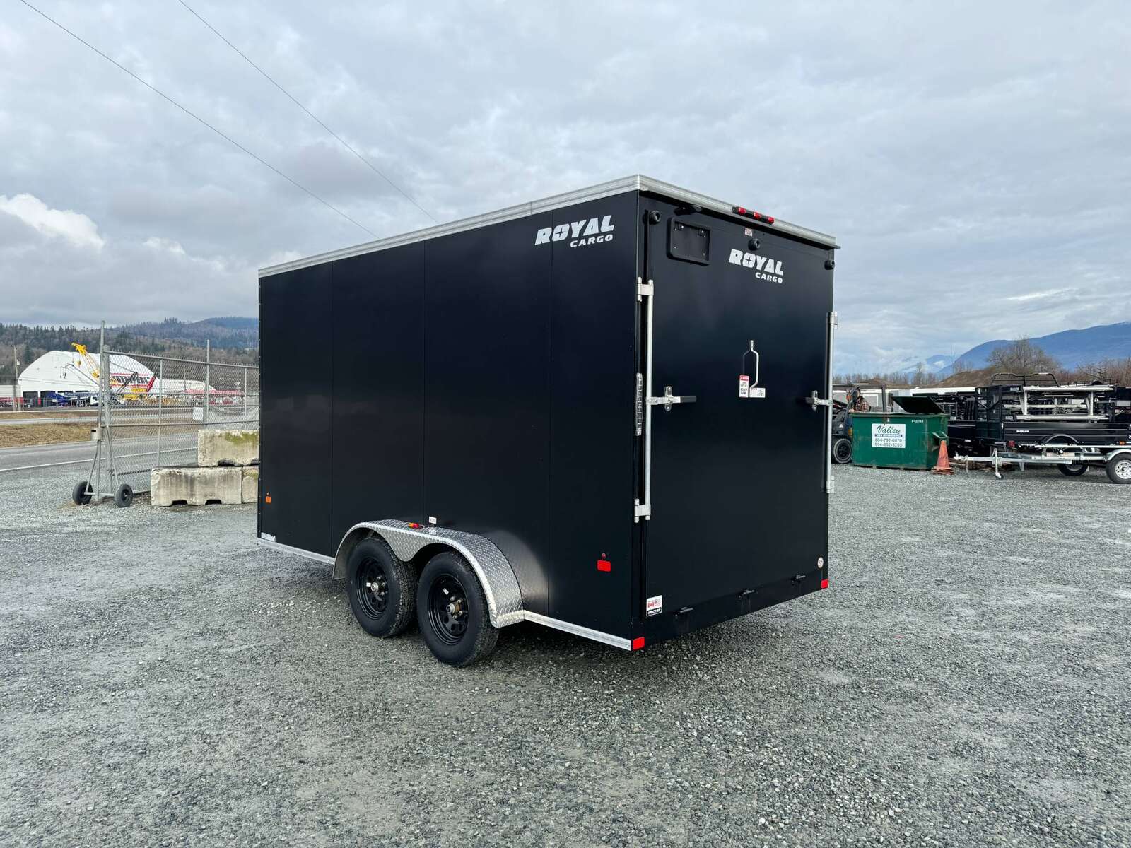 Photo of 2025 Royal Cargo 7X14 V Nose 7700LB GVW RAMP DOOR Black Enclosed Cargo Trailer Extra Tall