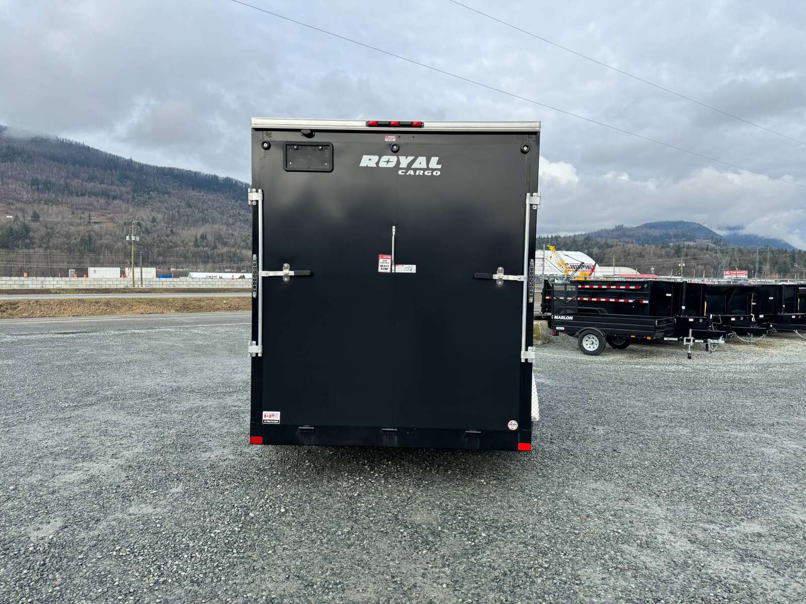 Photo of 2025 Royal Cargo 7X14 V Nose 7700LB GVW RAMP DOOR Black Enclosed Cargo Trailer Extra Tall