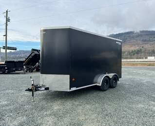 Thumbnail Photo of 2025 Royal Cargo 7X14 V Nose 7700LB GVW RAMP DOOR Black Enclosed Cargo Trailer Extra Tall