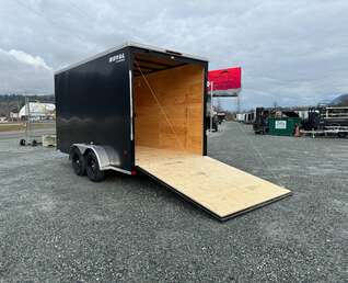 Thumbnail Photo of 2025 Royal Cargo 7X14 V Nose 7700LB GVW RAMP DOOR Black Enclosed Cargo Trailer Extra Tall