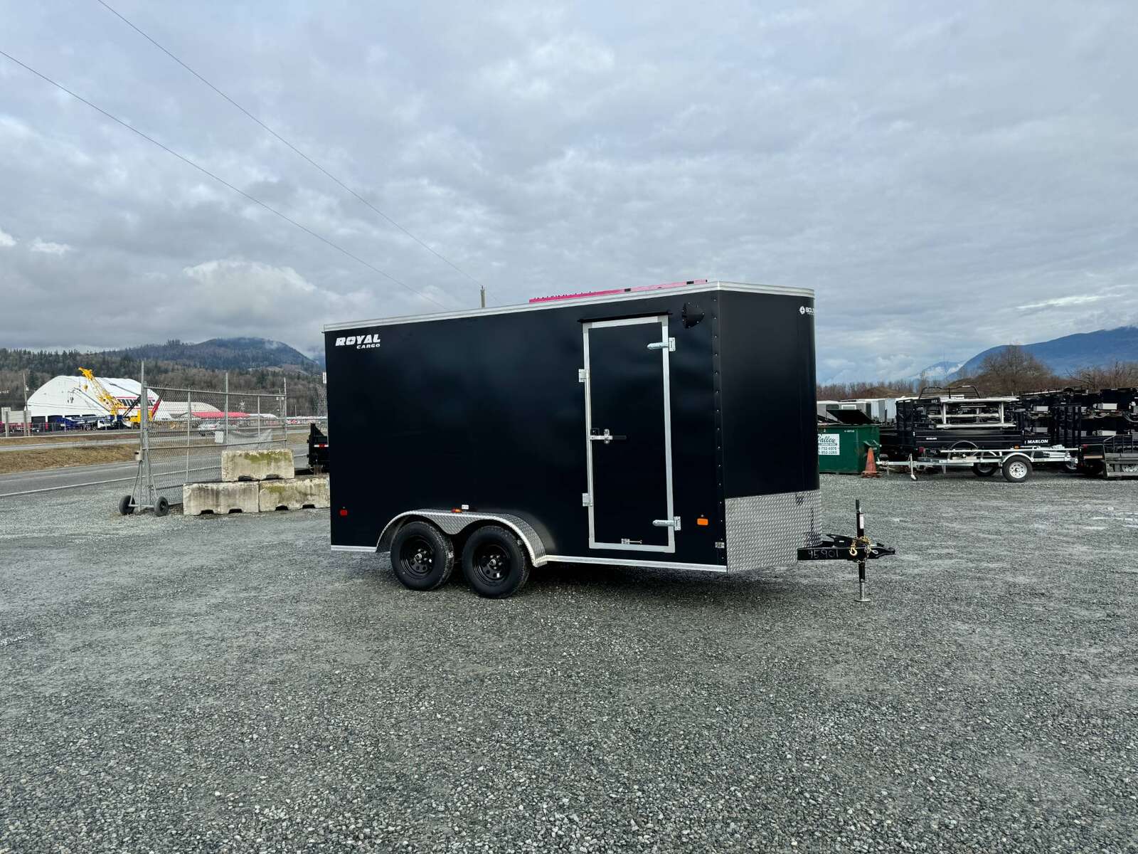 Photo of 2025 Royal Cargo 7X14 V Nose 7700LB GVW RAMP DOOR Black Enclosed Cargo Trailer Extra Tall