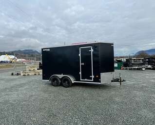 Thumbnail Photo of 2025 Royal Cargo 7X14 V Nose 7700LB GVW RAMP DOOR Black Enclosed Cargo Trailer Extra Tall