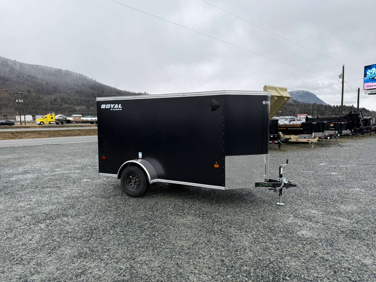 Photo of 2025 Royal Cargo 5x10 Enclosed Cargo Trailer V Nose Black Ramp Door