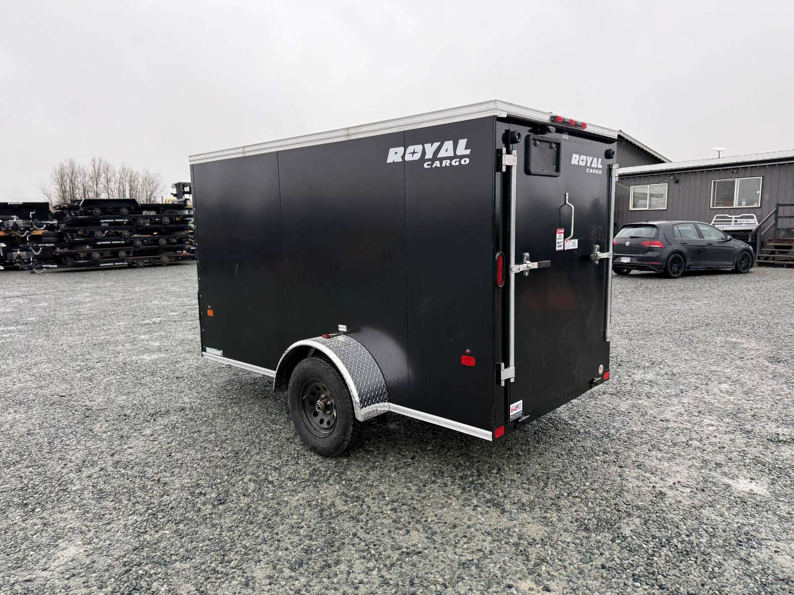 Photo of 2025 Royal Cargo 5x10 Enclosed Cargo Trailer V Nose Black Ramp Door