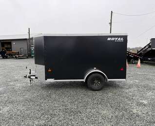 Thumbnail Photo of 2025 Royal Cargo 5x10 Enclosed Cargo Trailer V Nose Black Ramp Door