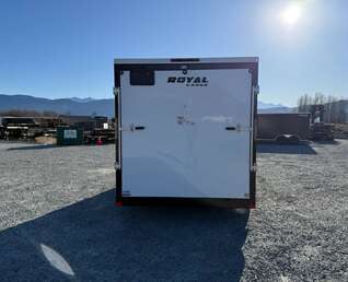 Thumbnail Photo of 2025 Royal Cargo 7X14 V Nose 7700LB GVW RAMP DOOR White Enclosed Cargo Trailer 78in Height