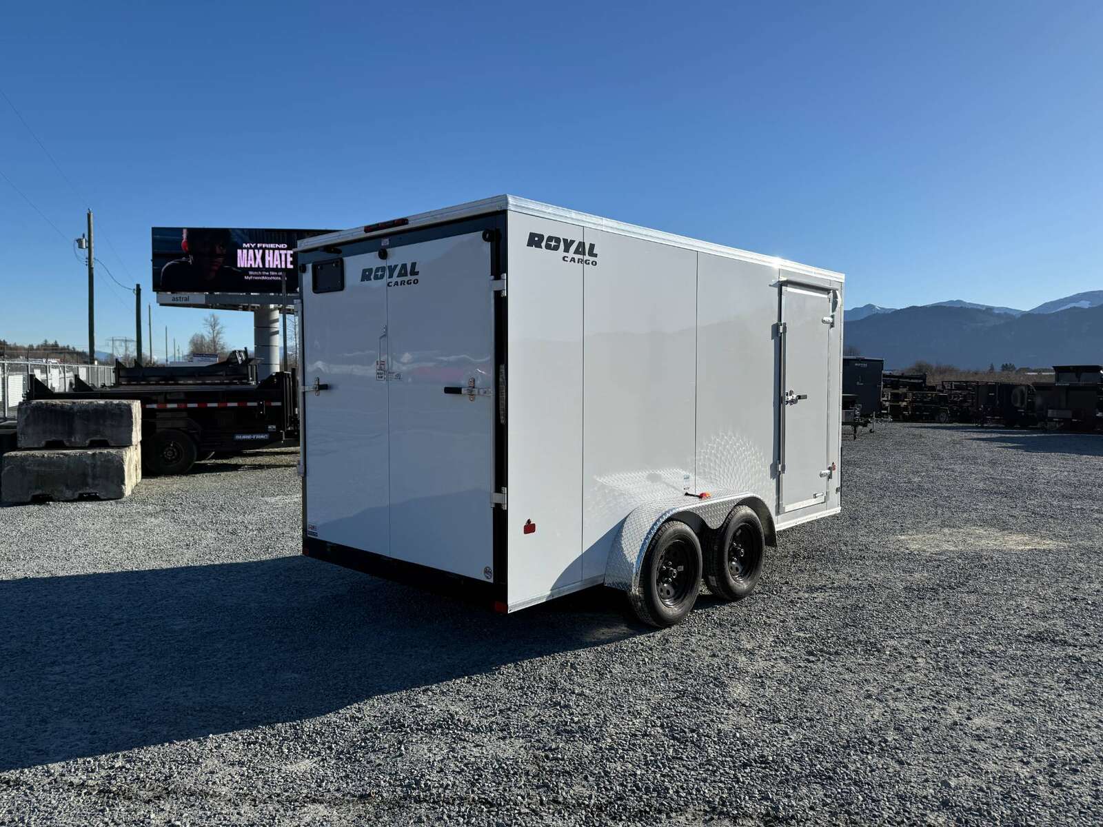 Photo of 2025 Royal Cargo 7X14 V Nose 7700LB GVW RAMP DOOR White Enclosed Cargo Trailer 78in Height