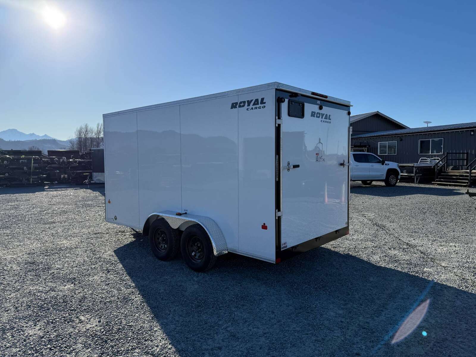 Photo of 2025 Royal Cargo 7X14 V Nose 7700LB GVW RAMP DOOR White Enclosed Cargo Trailer 78in Height